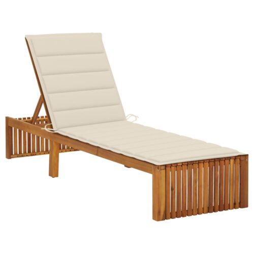 Garden Outdoor Lounger Sun Pool Patio Chair Lounge Recliner Solid Acacia Wood