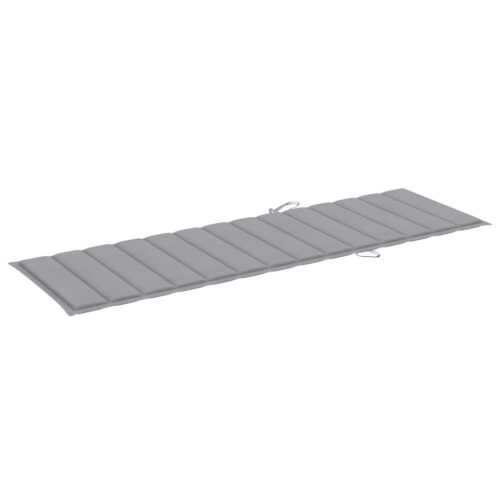 Sun Lounger with Cushion Solid Acacia Wood - Image 9