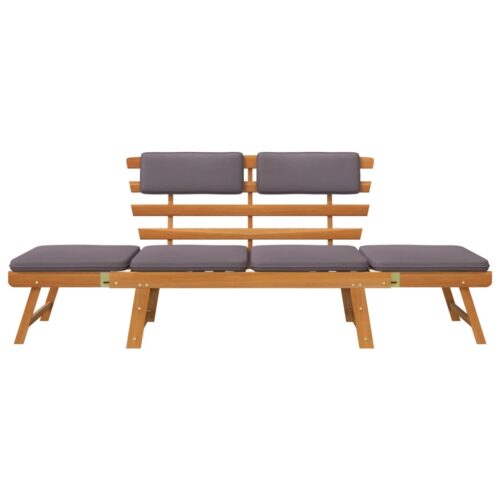 2-in-1 Garden Daybed with Cushion 190cm Solid Acacia Wood - Image 3