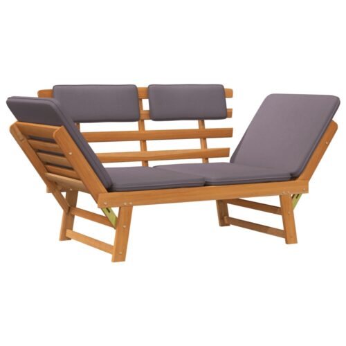 2-in-1 Garden Daybed with Cushion 190cm Solid Acacia Wood - Image 5