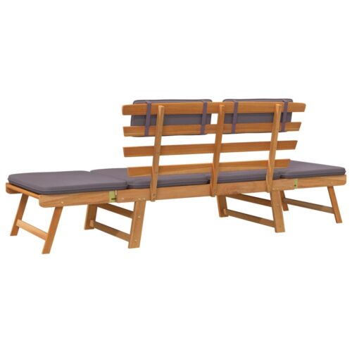 2-in-1 Garden Daybed with Cushion 190cm Solid Acacia Wood - Image 8