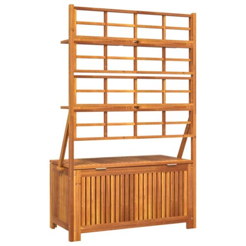 Storage Box with Trellis 99x50x160cm Solid Wood Acacia - Image 7
