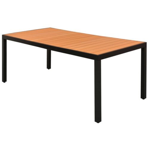 Garden Table Brown 185x90x74cm Aluminium WPC