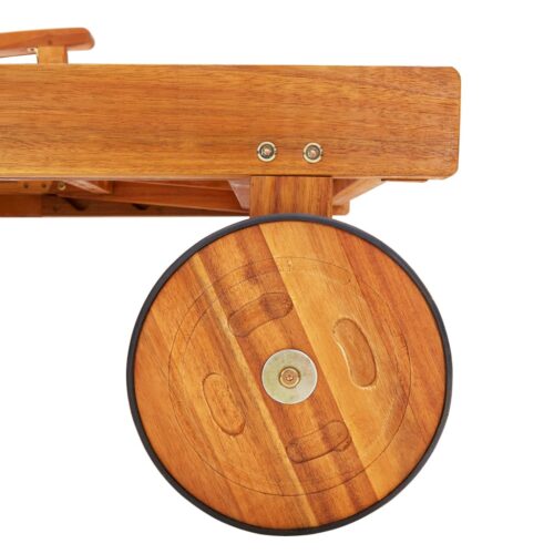 Garden Sun Lounger with Cushion Solid Wood Acacia - Image 4