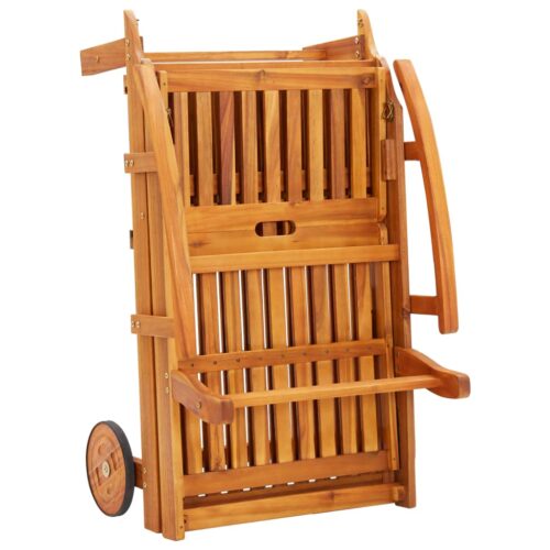 Garden Sun Lounger with Cushion Solid Wood Acacia - Image 7