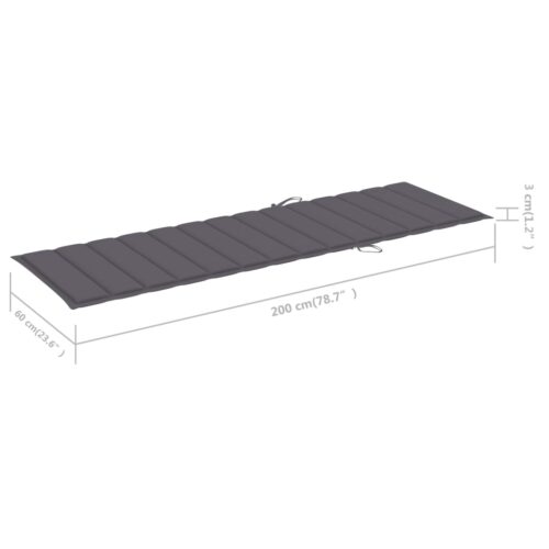 Garden Sun Lounger with Cushion Solid Wood Acacia - Image 11