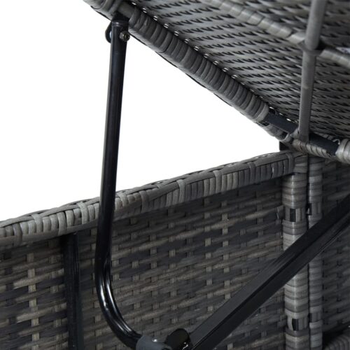 Sun Lounger with Cushion Poly Rattan Grey - Image 6
