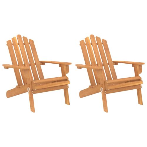 Garden Adirondack Chairs 2pcs Solid Wood Acacia