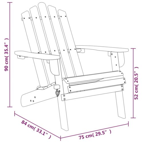 Garden Adirondack Chairs 2pcs Solid Wood Acacia - Image 9