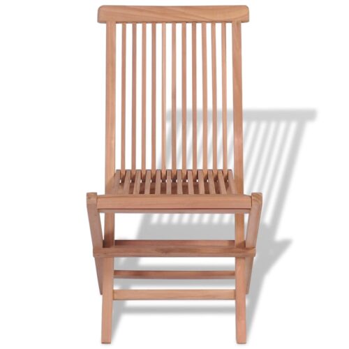 Folding Garden Chairs 4pcs Solid Teak Wood - Image 3