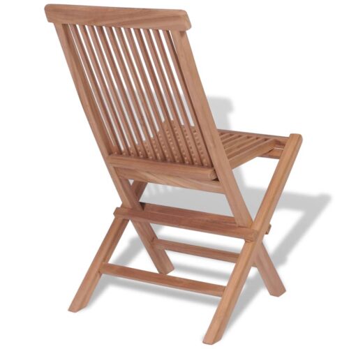 Folding Garden Chairs 4pcs Solid Teak Wood - Image 4