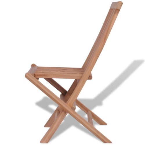 Folding Garden Chairs 4pcs Solid Teak Wood - Image 5