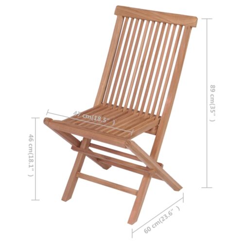 Folding Garden Chairs 4pcs Solid Teak Wood - Image 8