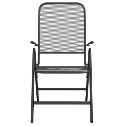 Folding Garden Chairs 4pcs Expanded Metal Mesh Anthracite - Image 4