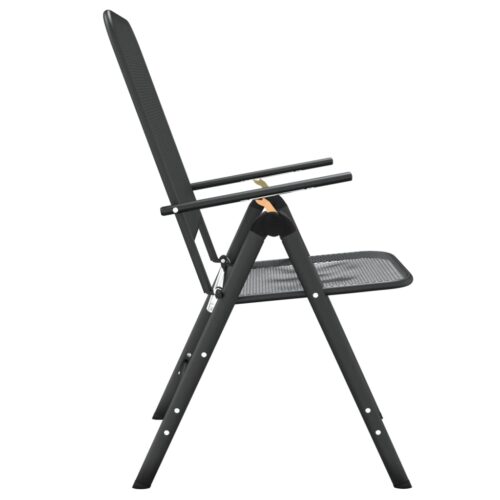 Folding Garden Chairs 4pcs Expanded Metal Mesh Anthracite - Image 5