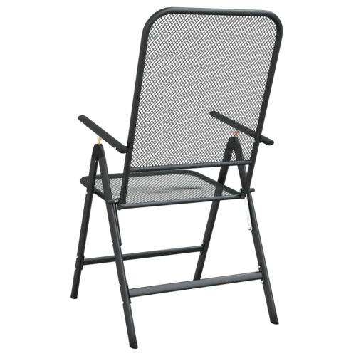 Folding Garden Chairs 4pcs Expanded Metal Mesh Anthracite - Image 6
