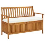 Garden Storage Bench Solid Acacia Wood 120x63x84cm