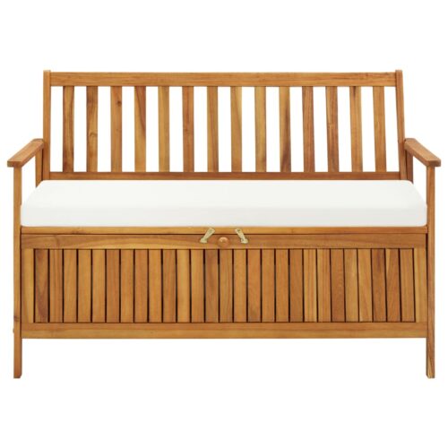 Garden Storage Bench Solid Acacia Wood 120x63x84cm - Image 2