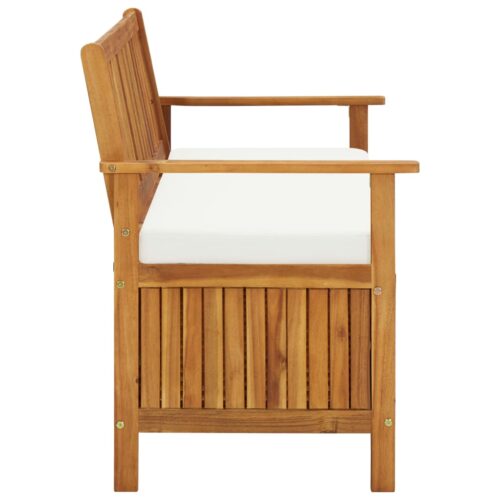 Garden Storage Bench Solid Acacia Wood 120x63x84cm - Image 4
