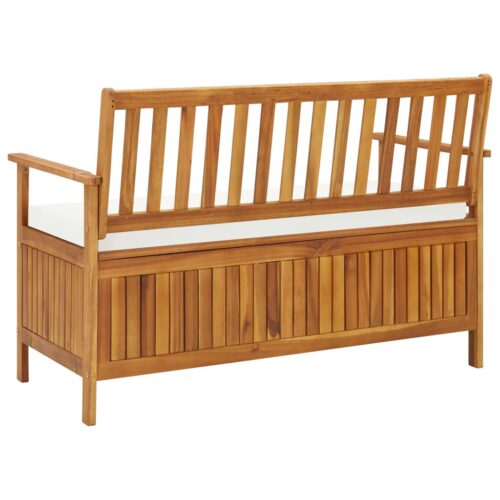 Garden Storage Bench Solid Acacia Wood 120x63x84cm - Image 5