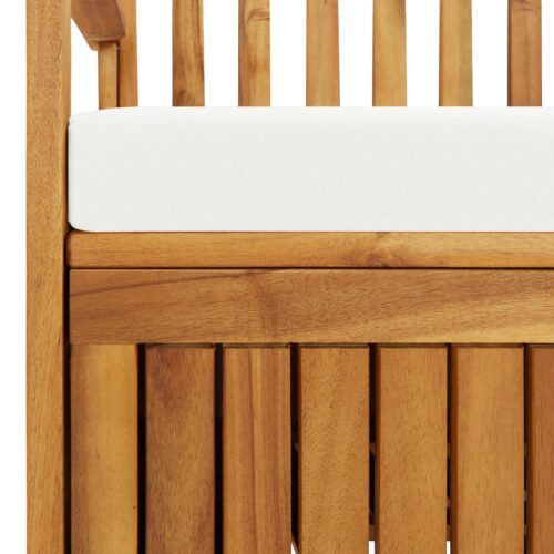 Garden Storage Bench Solid Acacia Wood 120x63x84cm - Image 6