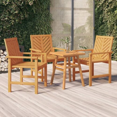 Garden Dining Chairs 3pcs Solid Wood Acacia - Image 9