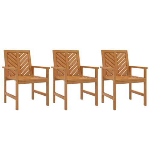 Garden Dining Chairs 3pcs Solid Wood Acacia - Image 2