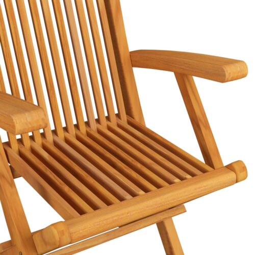 Garden Chairs with Beige Cushions 3pcs Solid Teak Wood - Image 5