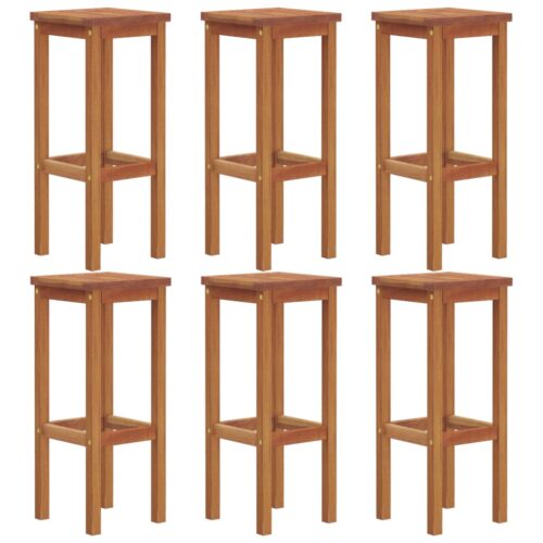 Bar Stools 6pcs Solid Wood Acacia - Image 2
