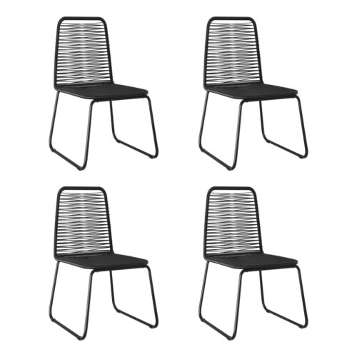 Outdoor Chairs 4pcs Poly Rattan Black