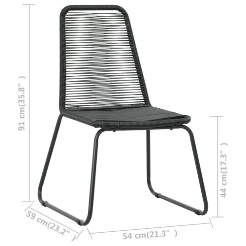 Outdoor Chairs 4pcs Poly Rattan Black - Image 7