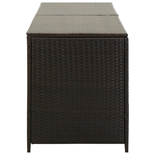 Garden Storage Box Poly Rattan 200x50x60cm Brown - Image 4