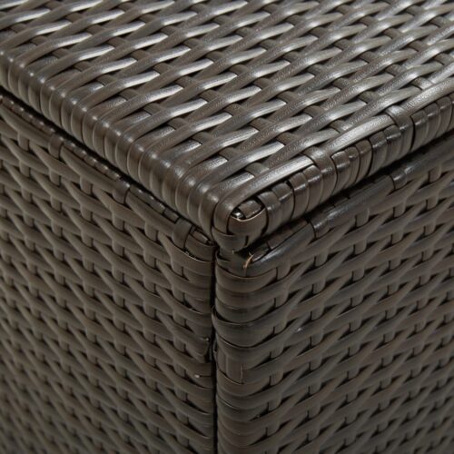 Garden Storage Box Poly Rattan 200x50x60cm Brown - Image 6
