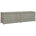 Garden Storage Box Poly Rattan 200x50x60cm Grey