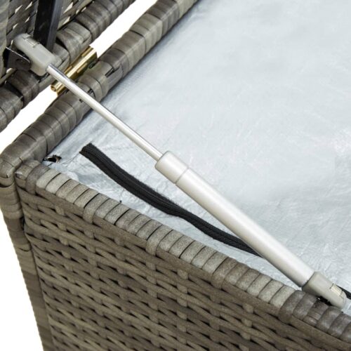 Garden Storage Box Poly Rattan 200x50x60cm Grey - Image 5