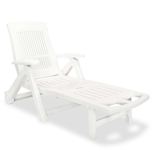 Portable Folding Outdoor Sun Lounger Garden Patio Pool Camping Beach Chair White