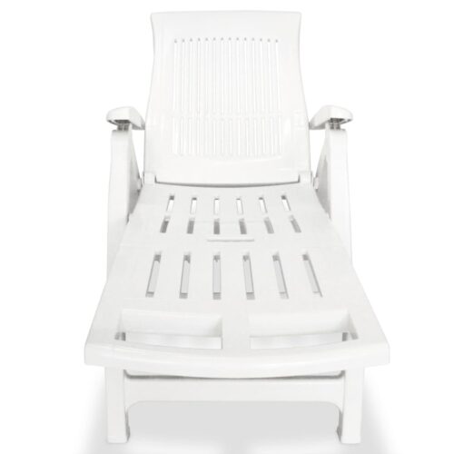 Portable Folding Outdoor Sun Lounger Garden Patio Pool Camping Beach Chair White - Image 2