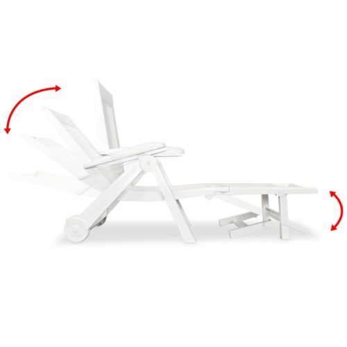 Portable Folding Outdoor Sun Lounger Garden Patio Pool Camping Beach Chair White - Image 6
