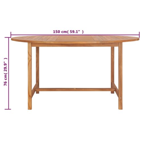 Garden Table 150x76cm Solid Teak Wood - Image 7