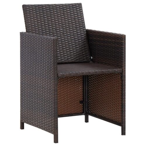 4-Piece Garden Chair Stool Set Poly Rattan Brown - Image 6