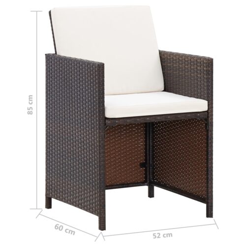 4-Piece Garden Chair Stool Set Poly Rattan Brown - Image 11