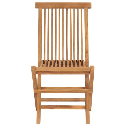Folding Garden Chairs 4pcs Solid Wood Teak - Image 3
