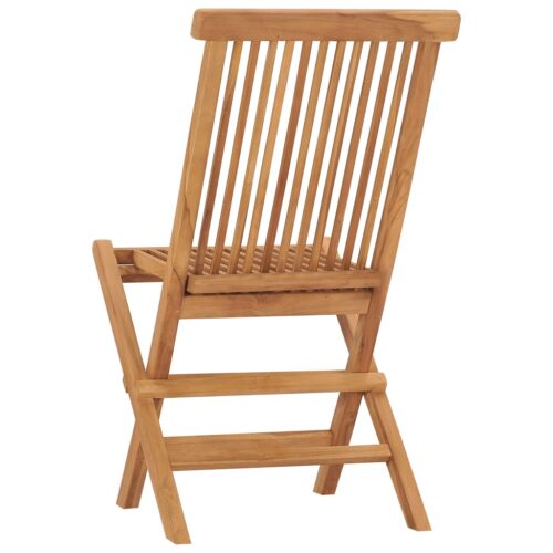 Folding Garden Chairs 4pcs Solid Wood Teak - Image 5