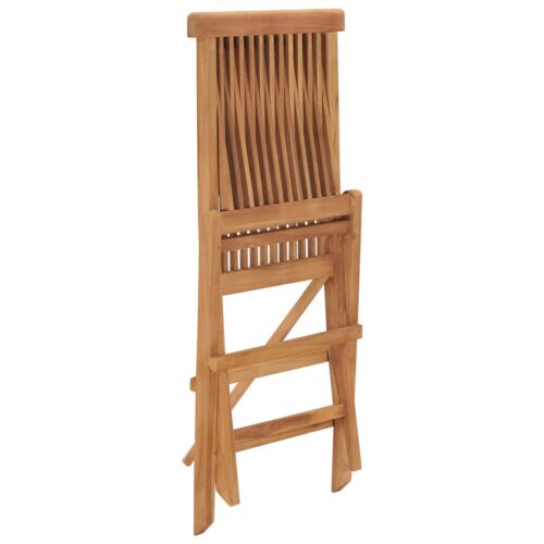 Folding Garden Chairs 4pcs Solid Wood Teak - Image 6