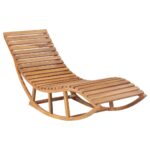 Rocking Sun Lounger Solid Teak Wood