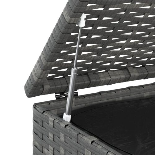 Garden Cushion Box PE Rattan 100x97.5x104cm Grey - Image 4