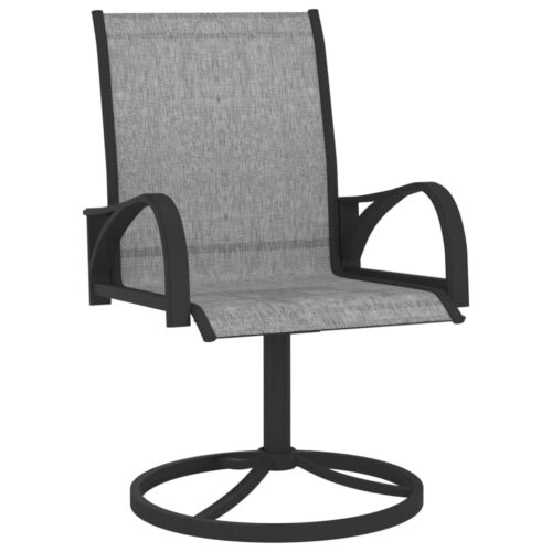 Garden Swivel Chairs 2pcs Textilene Steel Grey - Image 2