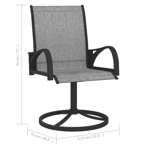Garden Swivel Chairs 2pcs Textilene Steel Grey - Image 7