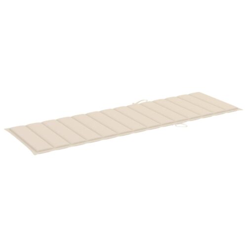 Outdoor Folding Sun Lounger with Cushion Garden Sun Pool Chair Solid Acacia Wood - Image 9