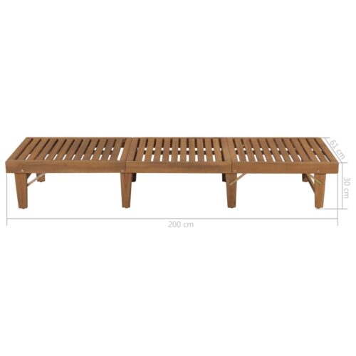 Outdoor Folding Sun Lounger with Cushion Garden Sun Pool Chair Solid Acacia Wood - Image 10